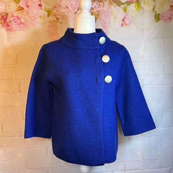 Covington Blue Cape Sweater Elegant Design - Picture 1 of 10